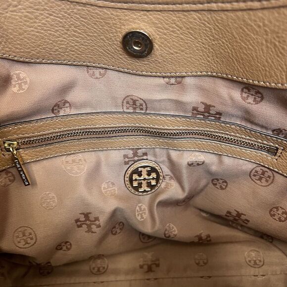 Tory Burch Amanda Tan Camel Leather Easy Tote Shoulder Bag Tote - Picture 7 of 16